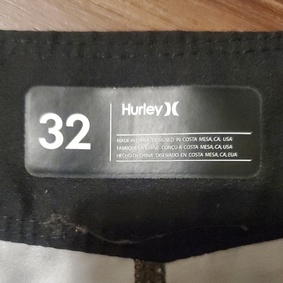 Hurley Charcoal Shorts with Blue and Yellow Logo - Picture 2 of 6